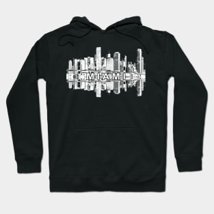 Miami skyline in black and white Hoodie